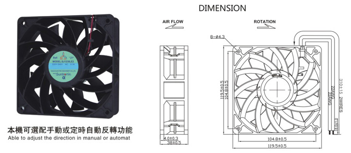 台灣91视频黄下载SJ1238LE6-AEC軸流風機